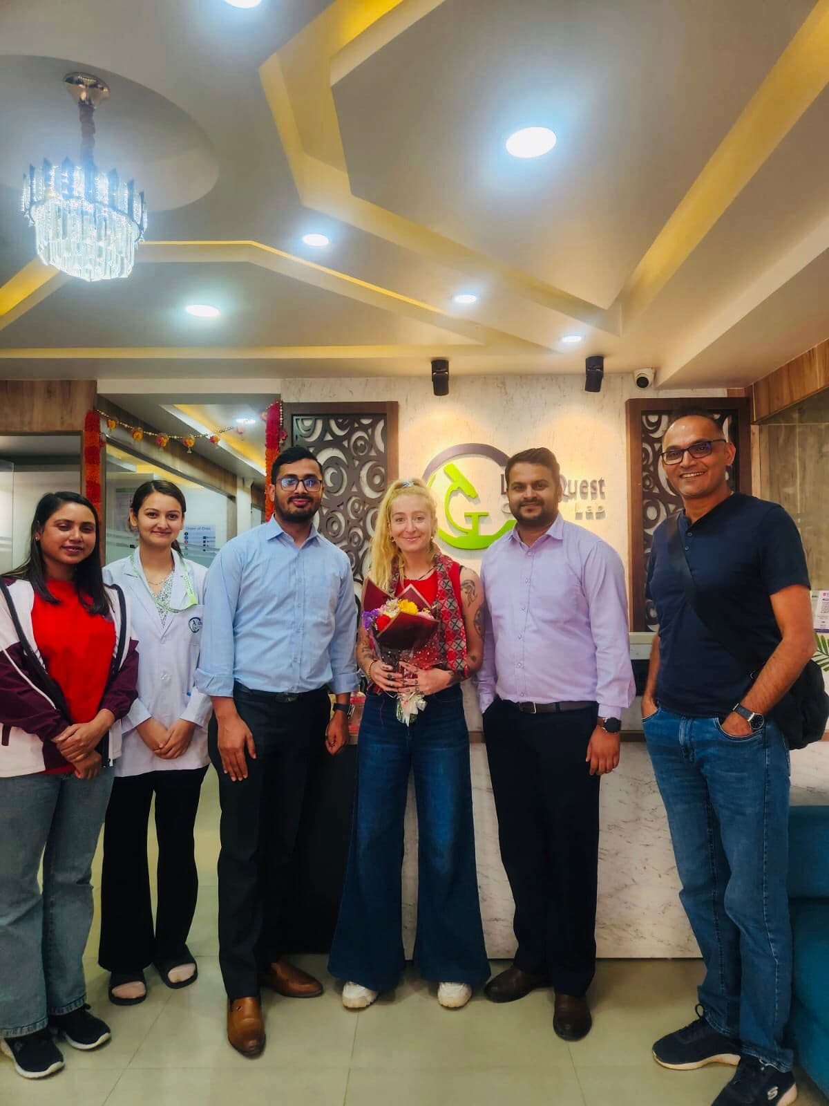 Ms. Laura Gomez Martinez welcomed by the Life Quest Clinical Lab team